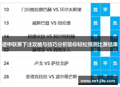 德甲联赛下注攻略与技巧分析助你轻松预测比赛结果